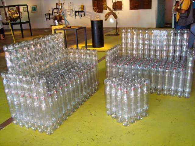 Пуфик из пластиковых бутылок своими руками: пошаговая инструкция