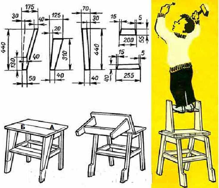 Чертежи и инструкция по сборке стула стремянки своими руками
